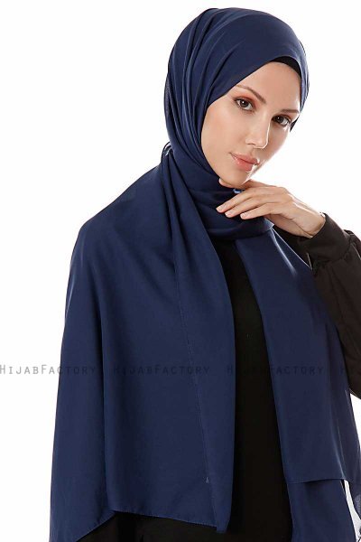 Ayla - Marineblauw Chiffon Hijab
