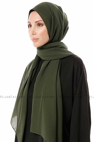 Ayla - Donkergroen Chiffon Hijab