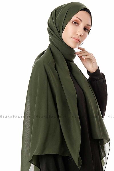 Ayla - Donkergroen Chiffon Hijab