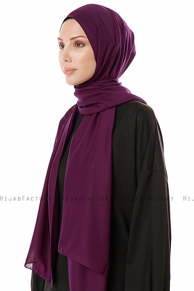 Ayla - Donkerpaars Chiffon Hijab