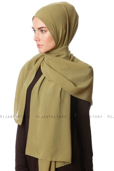 Ayla - Olijfgroen Chiffon Hijab