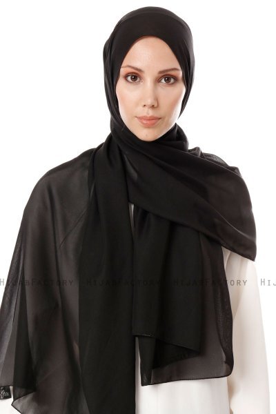 Ayla - Zwart Chiffon Hijab