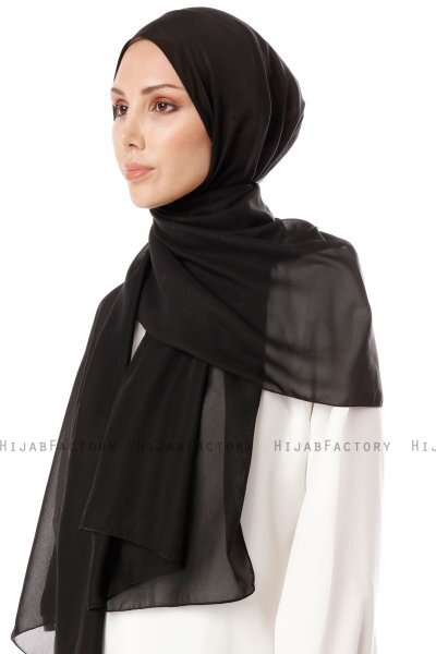Ayla - Zwart Chiffon Hijab