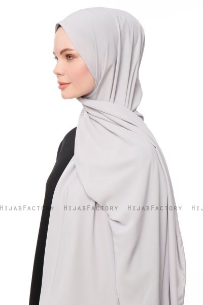 Aylin - Lichtgrijs Medine Silk Hijab - Gülsoy