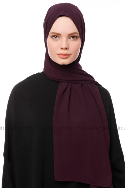 Aylin - Donkerpaars Medine Silk Hijab - Gülsoy