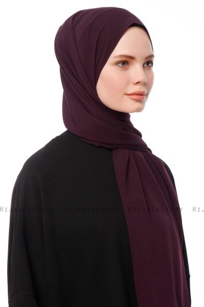 Aylin - Donkerpaars Medine Silk Hijab - Gülsoy