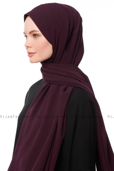 Aylin - Donkerpaars Medine Silk Hijab - Gülsoy