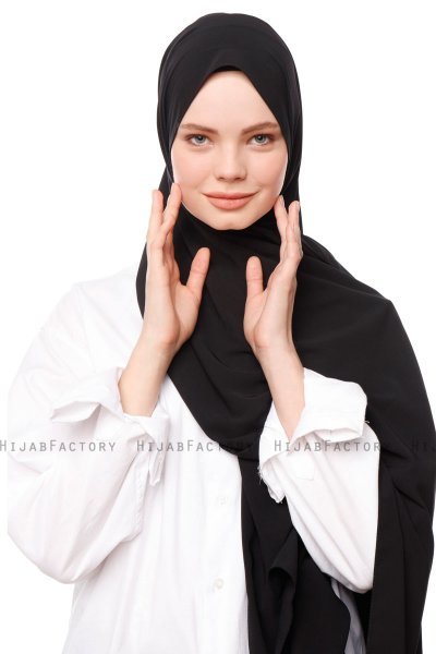 Aylin - Zwart Medine Silk Hijab - Gülsoy