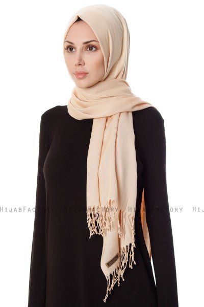 Aysel - Licht Beige Pashmina Hijab - Gülsoy