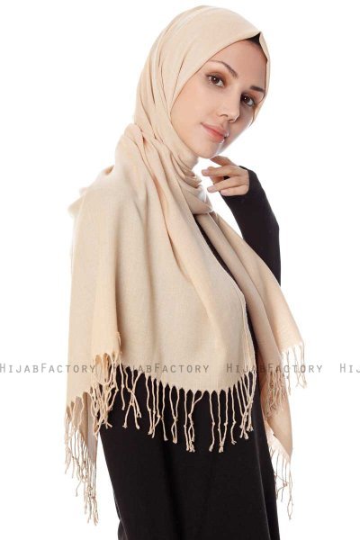 Aysel - Licht Beige Pashmina Hijab - Gülsoy