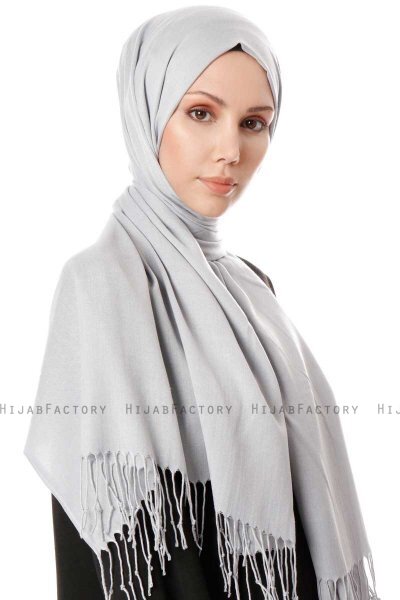 Aysel - Lichtgrijs Pashmina Hijab - Gülsoy