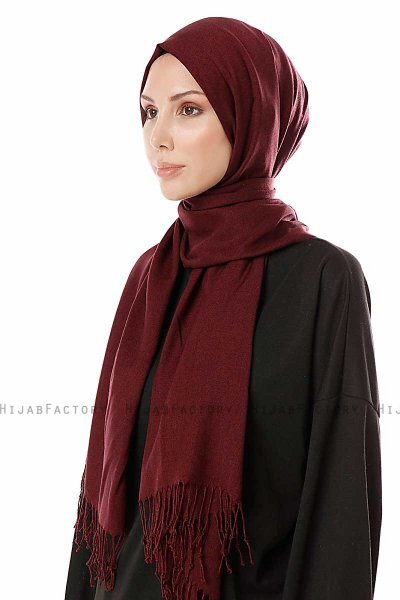 Aysel - Donker Bordeaux Pashmina Hijab - Gülsoy