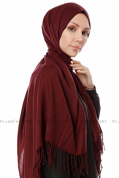 Aysel - Donker Bordeaux Pashmina Hijab - Gülsoy