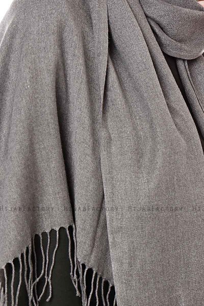 Aysel - Donker Grijs Pashmina Hijab - Gülsoy