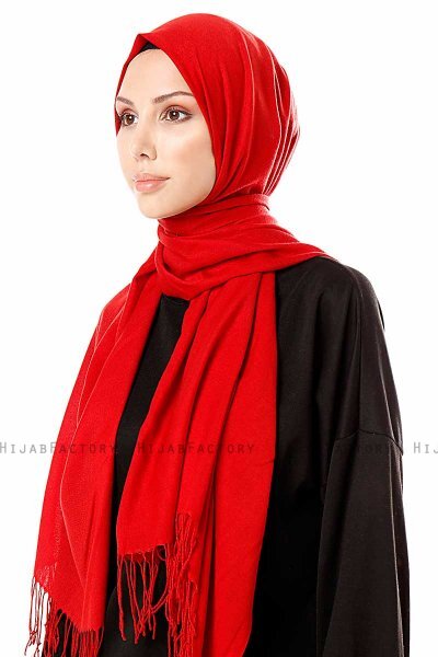 Aysel - Rood Pashmina Hijab - Gülsoy