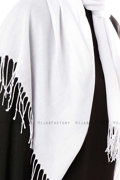 Aysel - Wit Pashmina Hijab - Gülsoy