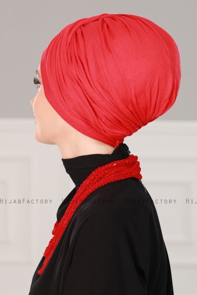 Fiona - Rood Katoen Turban - Ayse Turban