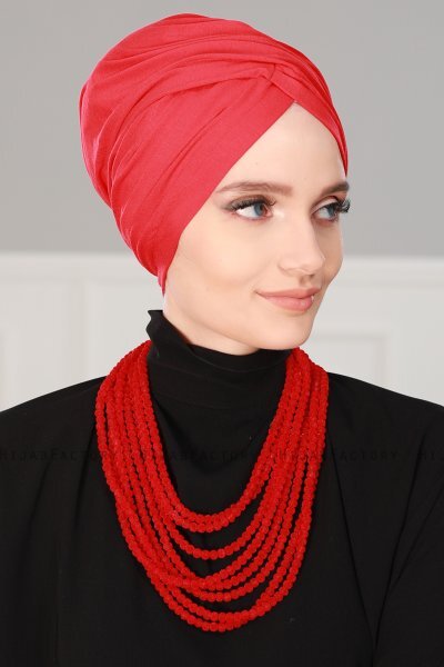 Fiona - Rood Katoen Turban - Ayse Turban