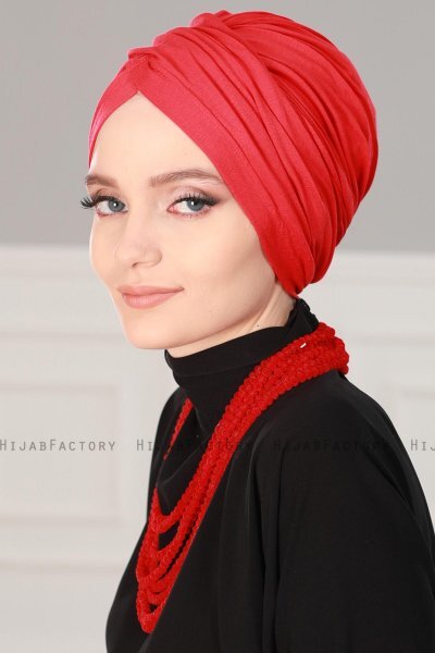Fiona - Rood Katoen Turban - Ayse Turban