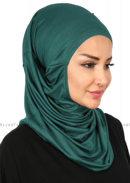 Wilda - Donkergroen Katoenen Hijab