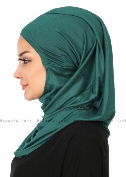 Wilda - Donkergroen Katoenen Hijab
