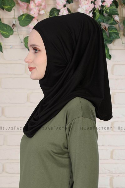 Wilda - Zwart Katoenen Hijab