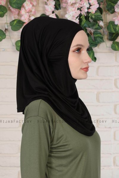 Wilda - Zwart Katoenen Hijab