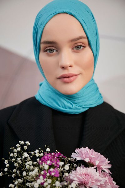 Serap - Turkoois Bamboo Crash Hijab