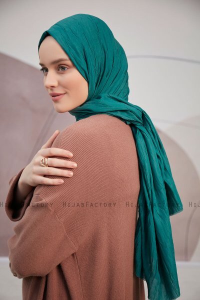 Serap - Donkergroen Bamboo Crash Hijab