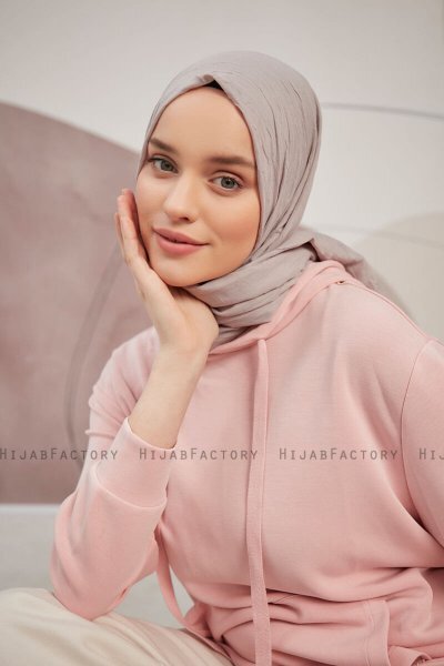 Serap - Beige Bamboo Crash Hijab