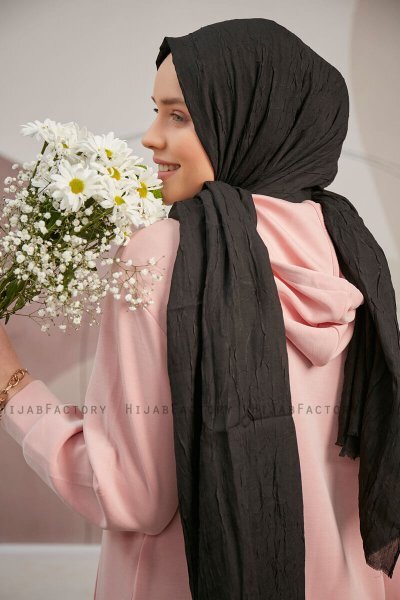 Serap - Zwart Bamboo Crash Hijab