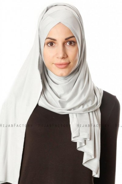 Betul - Lichtgrijs 1X Jersey Hijab - Ecardin