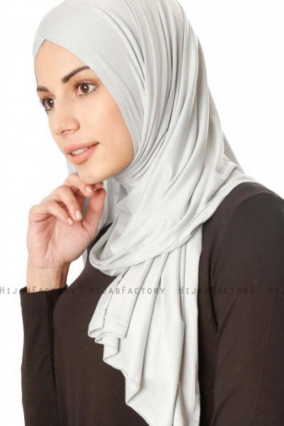 Betul - Lichtgrijs 1X Jersey Hijab - Ecardin