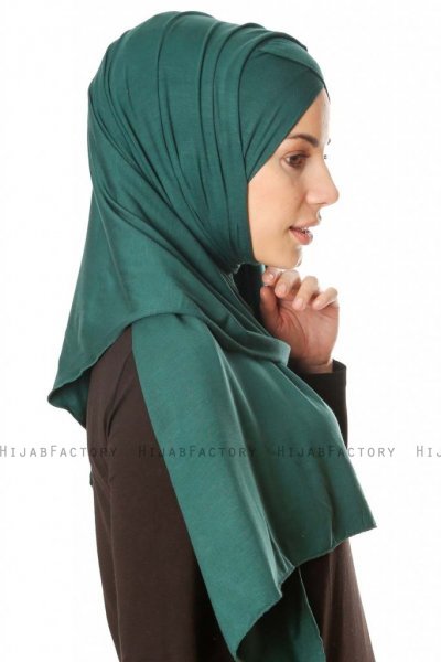 Betul - Donkergroen 1X Jersey Hijab - Ecardin