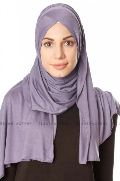 Betul - Donkerpaars 1X Jersey Hijab - Ecardin