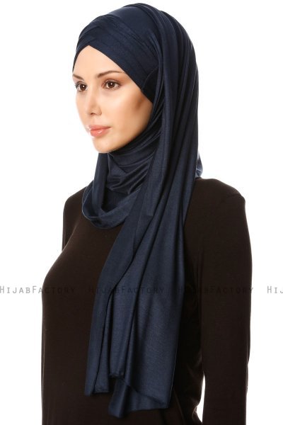 Cansu - Marineblauw 3X Jersey Hijab