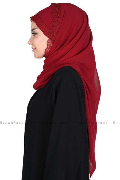 Carin - Bordeaux Praktisch Chiffon Hijab