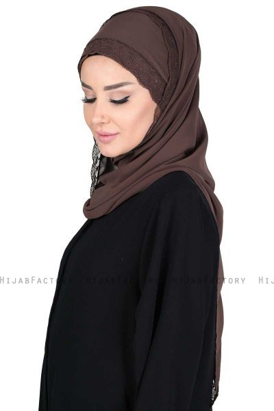 Carin - Bruin Praktisch Chiffon Hijab