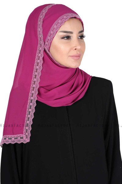Carin - Fuchsia Praktisch Chiffon Hijab