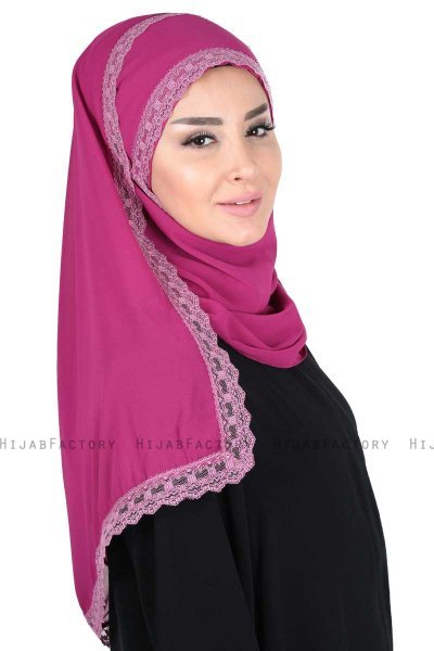 Carin - Fuchsia Praktisch Chiffon Hijab