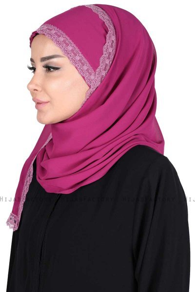 Carin - Fuchsia Praktisch Chiffon Hijab