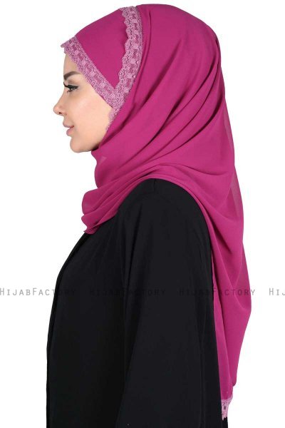 Carin - Fuchsia Praktisch Chiffon Hijab