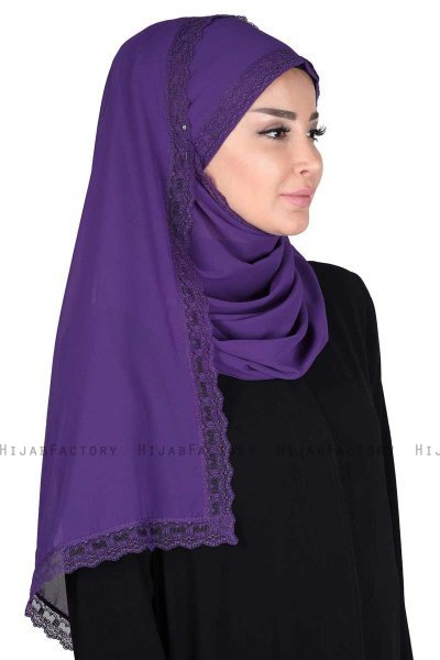 Carin - Purper Praktisch Chiffon Hijab