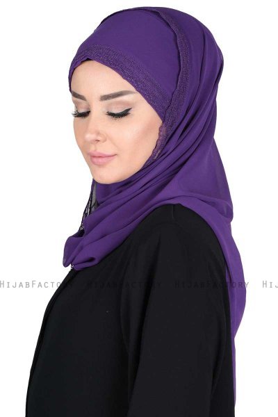 Carin - Purper Praktisch Chiffon Hijab