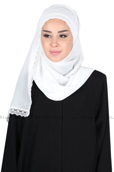 Carin - Offwhite Praktisch Chiffon Hijab