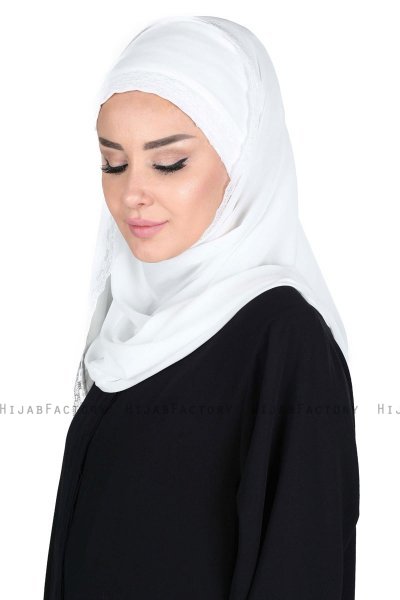 Carin - Offwhite Praktisch Chiffon Hijab