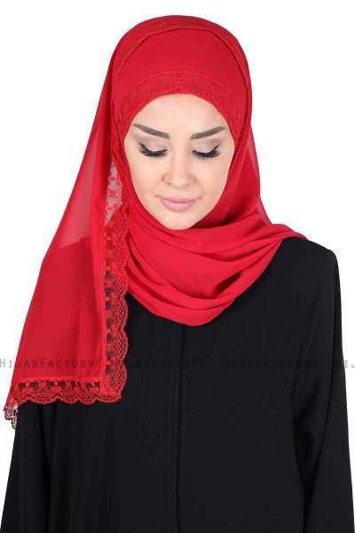 Carin - Rood Praktisch Chiffon Hijab