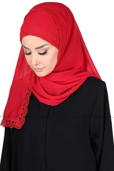 Carin - Rood Praktisch Chiffon Hijab