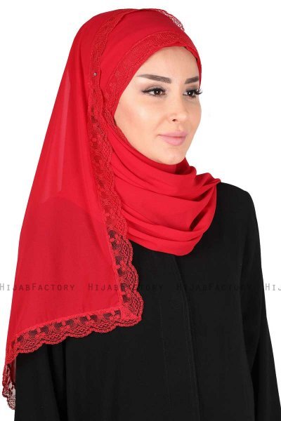 Carin - Rood Praktisch Chiffon Hijab