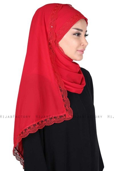 Carin - Rood Praktisch Chiffon Hijab
